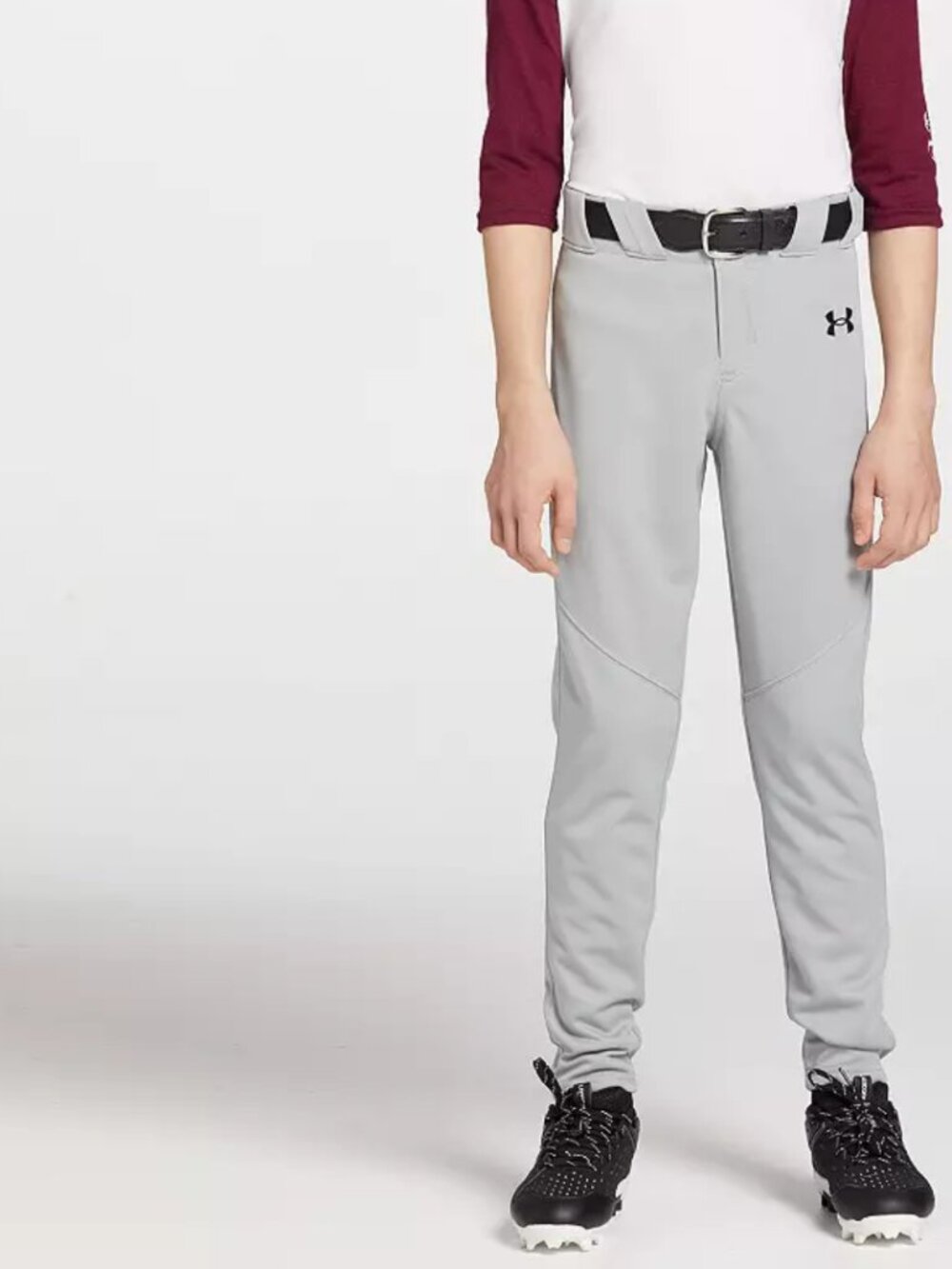 Under Armour Utility Tapered Fit Youth Boys Baseball Pants Size YXS 7 Gray NEW
